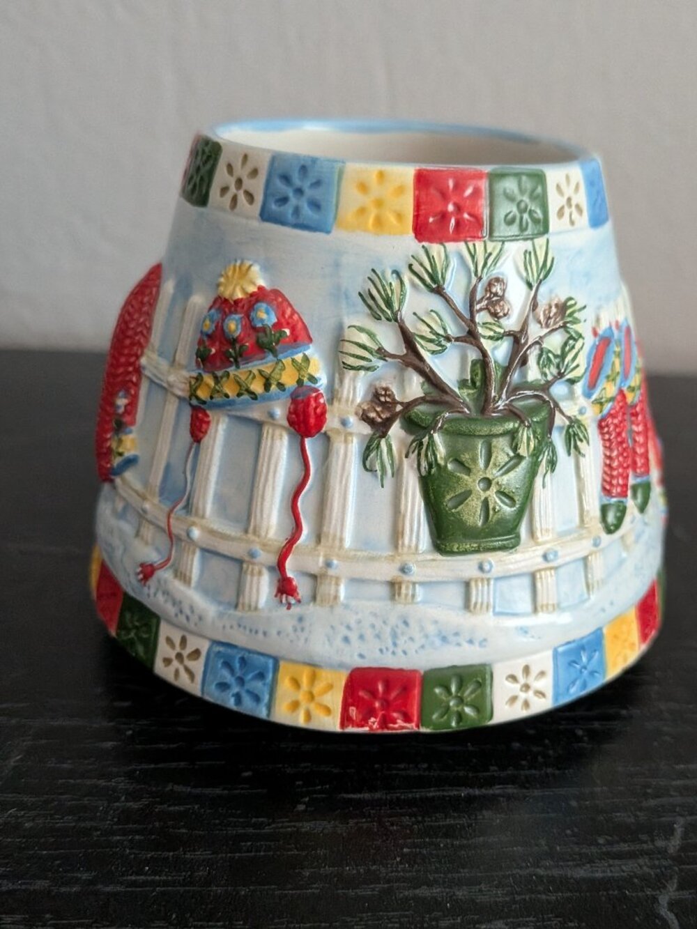 Yankee Candle Winter Knit Mittens Hats Candle Jar Shade Topper